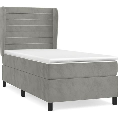 Maison Exclusive - Boxspringbett mit Matratze Hellgrau 80x200 cm (1/5)
