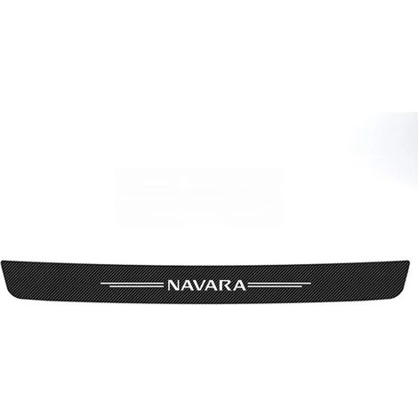 (Coffre 1 pièce) Bande adhésive de protection de seuil de porte en fibre de carbone pour Nissan Navara, compatible avec le logo Nissan Navara, le coffre et le pare-chocs arrière. Protection anti-rayur (1/4)