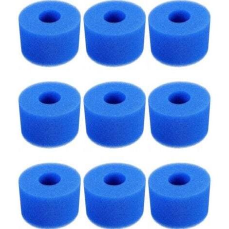 9-teiliges Poolfilter-Set, Schaumstofffilterkartusche, wiederverwendbarer und waschbarer Schaumstofffilter für Whirlpools und Schwimmbäder