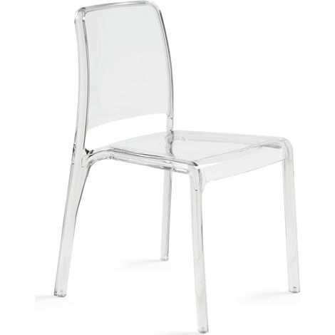 Lot de 4 chaises XENA transparent en polycarbonate – design contemporain et légère  Mobilier intérieur