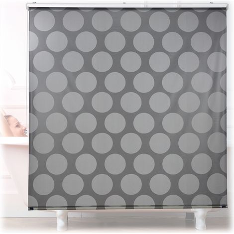 Relaxdays Store de baignoire, 160x240 cm, rideau de douche hydrofuge, montage au plafond & à la fenêtre, pare-bain, gris (1/5)