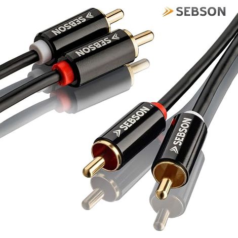 Câble RCA Audio 0,5m - 2 RCA mâle à 2 RCA mâle, Câble Audio AUX pour Systèmes Stéréo, Amplificateurs, Enceintes, Home Cinéma et Systèmes HiFi (1/4)