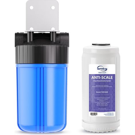 iSpring WDS80K Filtro Acqua Anticalcare 10" x 4,5", Inibitore di Calcare Brevettato, Anti Incrostazioni, Prevenzione Calcare in Tubi (1/5)