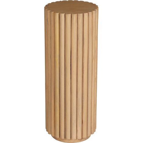 Colonne Porte-Plante en Bois de Manguier Cannelé FSC Table d'Appoint Ronde Haute - PANGIVO (1/4)