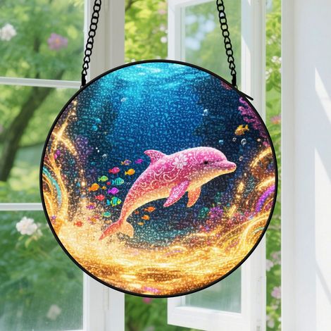 Capteur de Soleil en Vitrail  Décoration Spirituelle pour Maison 15cm (1/4)