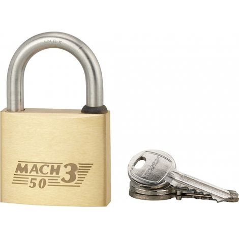 Lucchetto MACH 3 50 mm con arco in acciaio inox, 3 chiavi – THIRARD (1/2)