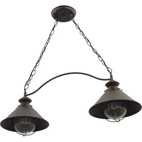 Lámpara de Techo BOLZANO 2xE27 L.76xAn.25xAl.Reg.cm Marron
