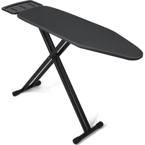 Planche à Repasser avec Grand Support à Repasser à Vapeur, Planche à Repasser Pliable et réglable en Hauteur avec Couvercle résistant à la Chaleur, Tapis épais, Jambes Fortes, Noir, 33x109cm (1/5)