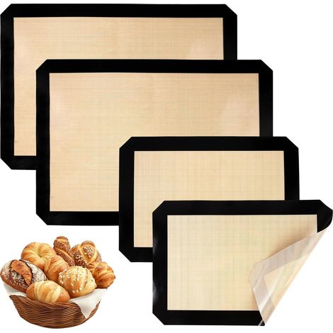 4-Piece Rectangular Reusable Non-Stick Silicone Mat (1/5)
