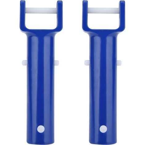 2pcs tête de v poignée Bleu Piscine v Forme Clip Brosse Manche de Remplacement de la tête pour Piscine Accessoires (1/5)