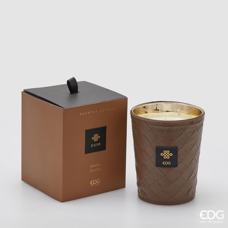 EDG Candela Profumata Cuir Tonka Clove 900 gr H 16 cm