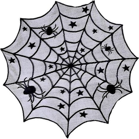 Runde Halloween-Tischdecke (40 Zoll) mit Spinnennetz-Spitze, Halloween-Tischdecke, Spinnennetz-Tischdecke, Halloween-Spitzentischdecke, Spinnennetz-Tischdecke, Halloween-Spitzentischdecke (1/5)