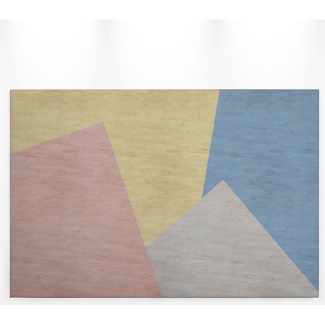 Tableau géométrique pastel idéal salon moderne | Tableau multicolore salle de bain | Tableau sur toile idéal couloir & bureau 0,9 x 0,6 m (1/5)