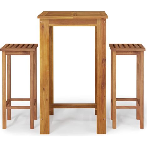 Maison Exclusive - Set da Bar da Giardino 3 pz in Legno Massello di Acacia