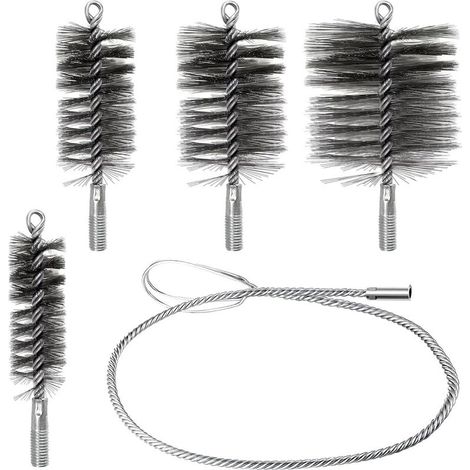 4 pièces Kit de Hérisson Ramonage, Kit Nettoyage Gaine Souple, Comprend des Brosses de 30/50/80/150mm (1/5)