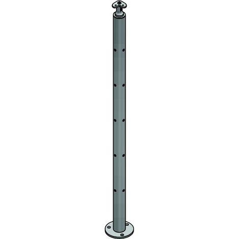 Poteau de garde corps pour modèle au sol percé - Hauteur : 1024 mm - Diamètre : 42.4 mm - inox 304 - CROSO