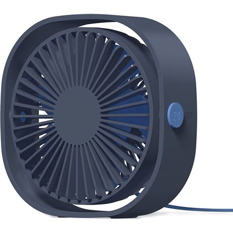 Petit ventilateur USB portable silencieux alimenté par USB uniquement (sans batterie), refroidissement, 3 vitesses, réglable, pivotant à 360°, pour la maison, le bureau, la chambre, b (1/4)