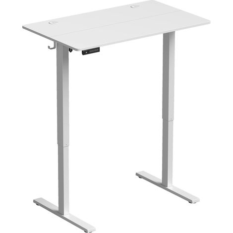 Scrivania Regolabile in Altezza Elettrica 100x60x72-118 cm con Funzione Memoria in Legno e Acciaio Bianco (1/5)