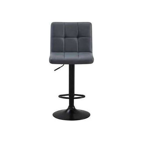 Taburete Spazio elevable a gas con asiento tapizado en polipiel gris oscuro. 45cm(ancho ) 92cm(altura) 48cm(fondo) (1/4)