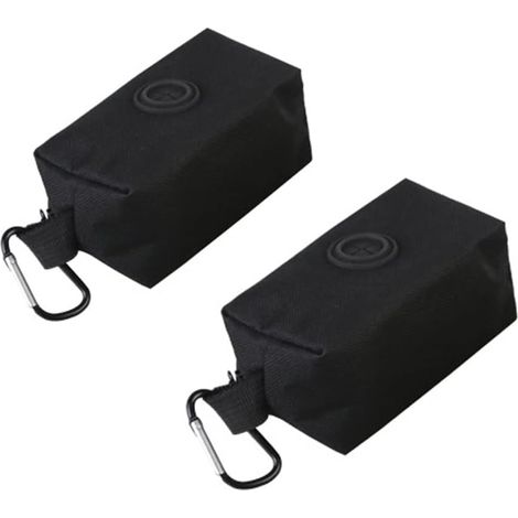 2 Pack Leash Poop Bag Holder with Metal Clip, Hands Free Poop Bag Holder, Fits Any Dog Leash Belt (Black) Black (1/5)