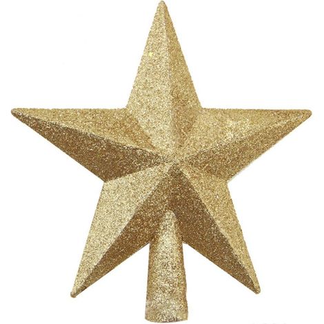 BEBUSINGOTO (20192,5 cm, or) Décoration de sapin de Noël en forme d'étoile à paillettes (1/5)