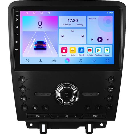 Lettore multimediale per auto, touchscreen, sistema di navigazione, compatibile con Ford Mustang 2010-2014, T1 (4 core 1G 32G) (1/2)