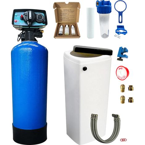 Adoucisseur D'eau Bi Bloc 20l Fleck 5600 Volumétrique Mécanique Complet Avec Accessoires (1/5)