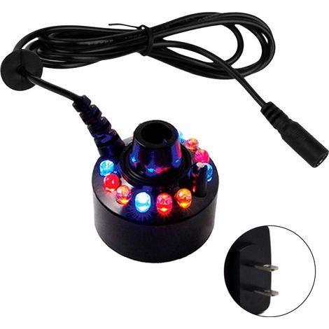 Ultraschall-Vernebler – 300 ml/h – Für Teich, Springbrunnen, Aquarium – Dekorativer Nebeleffekt – 12 mehrfarbige LEDs – 1 Stück (1/5)