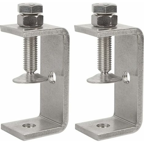 Set mit 2 C-Klemmen, 65 mm, Edelstahl 304, Maulöffnung 37–62 mm, Holzbearbeitungsklemme