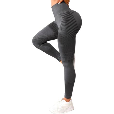 Leggings anticellulite - leggings sportivi da donna - leggings compressivi push-up a vita alta, coprenti, per glutei snelli - ideali per yoga, pilates e sport - 1 pezzo (XXL Grigio Scuro) (1/5)