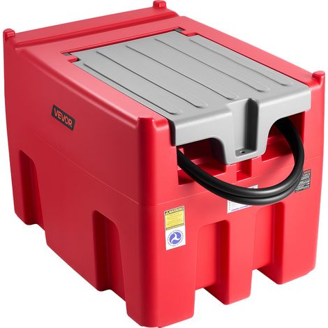 Réservoir Diesel Essence Portable 440 L Cuve de Ravitaillement 37,8 L/min Pompe de Transfert 12 V, Tuyau 4 m, Pistolet de Ravitaillement Auto, Réservoir pour Transfert Transport Carburant, Rouge (1/5)