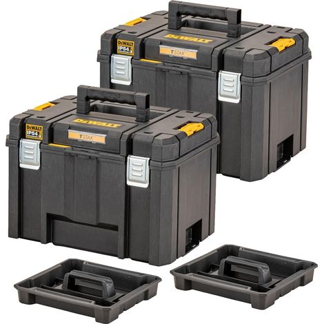 2X Dewalt DWST83346-1 TSTAK 2.0 VI Deep Tool Storage Case Heavy Duty + Tote Tray (1/4)