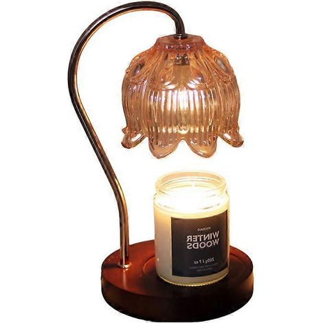 Scaldacandele dimmerabile con timer, un regalo perfetto per donne e mamme, un'ottima idea regalo per un compleanno, scaldacandele vintage profumato all'ambra con 2 lampadine. (1/5)