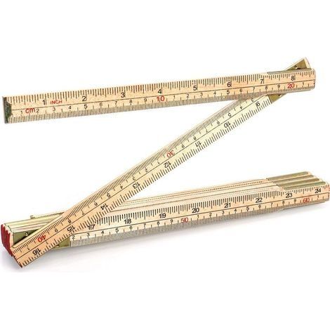 Mètre pliant, Règle pliante en bois de 79" / 2m avec mesures impérial et métriques pour menu (1/5)