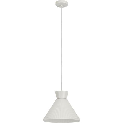 Lampada a Sospensione BEA Rossini Group 28cm - Vetro Bianco Satinato Plissettato, Attacco E27, Struttura Bianca IP20, Classe I - Illuminazione (1/4)