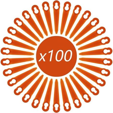 Tigrezy Lot de 100 Lames Compatible pour Coupe Bordure Stihl PolyCut 2-2 PolyCut 3-2, FSA 45 FSA 57 FSE 52, Lames en Plastique pour Coupe Bordure Stihl sans Fil