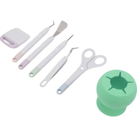DIY Craft Tools Easy Operation Crafting Tools with Silicone Storage Box for Paper Cutting Engraving ScrapbookGreen (1/5)