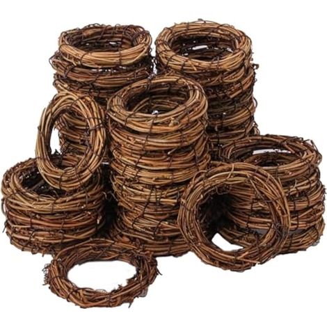 Lot de 40 couronnes de vigne naturelles de 8,1 cm pour loisirs créatifs et décorations de Noël, idéales pour la décoration de mariage
