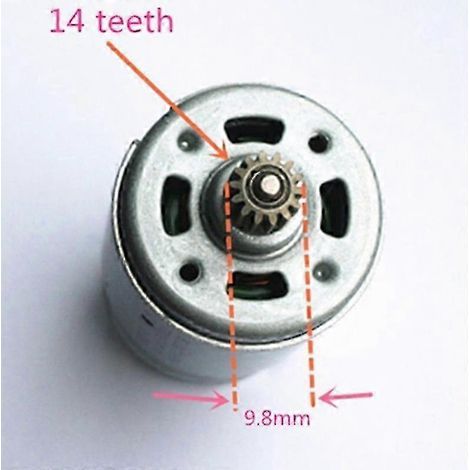 Moteur 14 dents 14,4 V. Remplace les références 629819-4, 629875-4, 6381D, BDF343, 6280D, 6280DWE, 6281DWE, 6281D, MT070, 6e édition, 0620. (1/4)