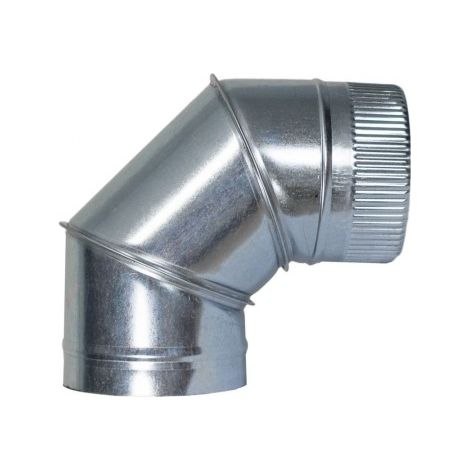 Gomito per stufa zincato da 250 mm. 90° (0,8mm.)