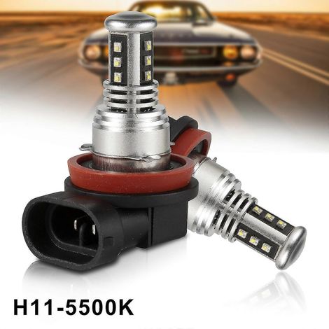Ampoules LED H11 pour feux antibrouillard, blanc chaud 5500K (lot de 2) (1/4)