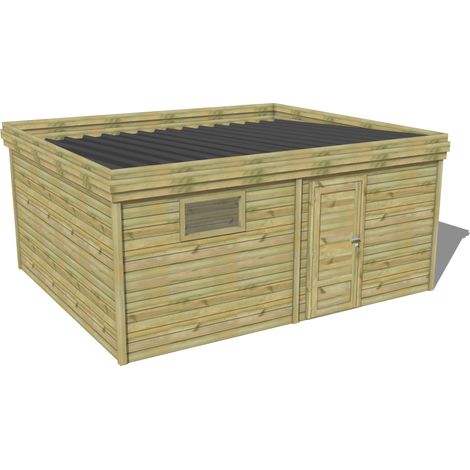 ABRI DE JARDIN bois traité 27mm, 5,7x4,3m, 25m2