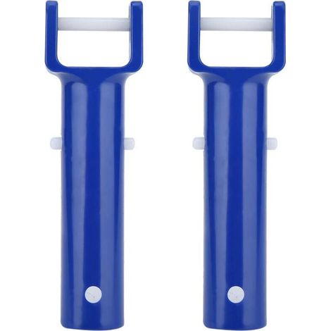 2pcs tête de v poignée Bleu Piscine v Forme Clip Brosse Manche de Remplacement de la tête pour Piscine Accessoires (1/5)