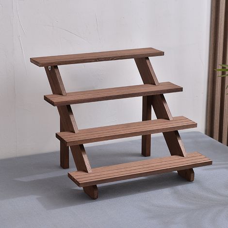 Expositor de pendientes de 4 niveles, de madera desmontable, con ranura para tarjetas de joyería, para exhibir colecciones y almacenar joyas artesanales, 39 x 27 x 30 cm.