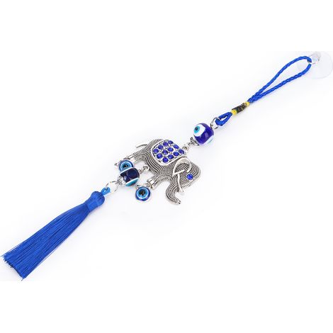Porte-Bonheur Éléphant Turc Pendentif Œil de Malice Protection Déco Suspendue Maison Bureau Porte (1/5)