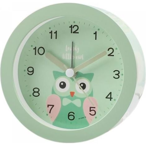 Réveils pour chambre à coucher, réveil rond en forme de cerf avec veilleuse, décoration pour la maison et le bureau (vert) (1/5)
