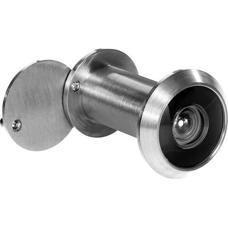 Judas Visionneuse Porte 14mm Nickel Brossé à un Angle Large de 200° pour Épaisseur de Porte de 35 à 55mm avec Couvercle de Confidentialité (1/5)