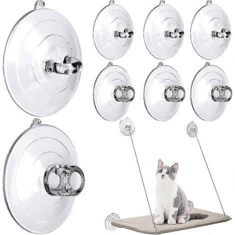 Lot de 8 ventouses de rechange pour perchoir de fenêtre pour chat, hamac de fenêtre pour chat, accessoires pour animaux de compagnie. (1/5)