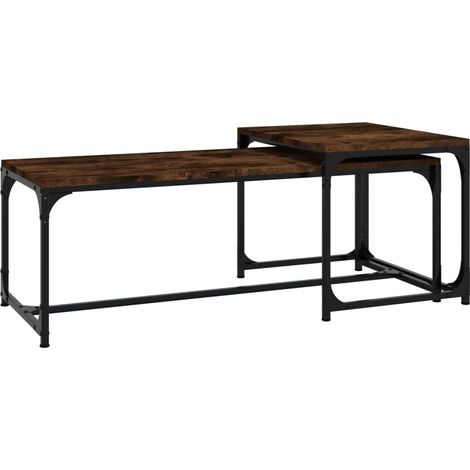 Maison Exclusive - Tavolini da Salotto 2 pz Rovere Fumo in Legno Multistrato