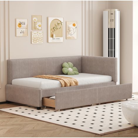 divano letto con cassetti 90x200 tessuto grigio OKMYHOME (1/5)